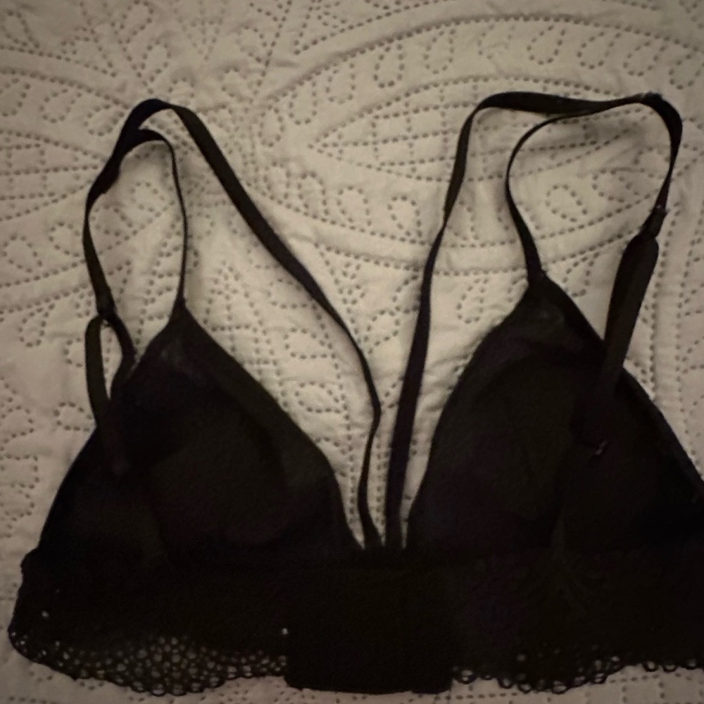 Victoria's Secret Black Lace Bralette with Crochet Band